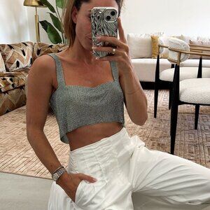 12th Tribe Marine Green Rhinestone Chainmail Tank Size XL